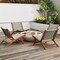 Natural-Grey Teak Wood Nylon Patio Chair with Ergonomic Design